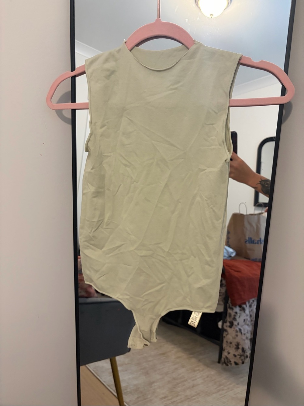 SKIMS Sleeveless Bodysuit in Light Sage